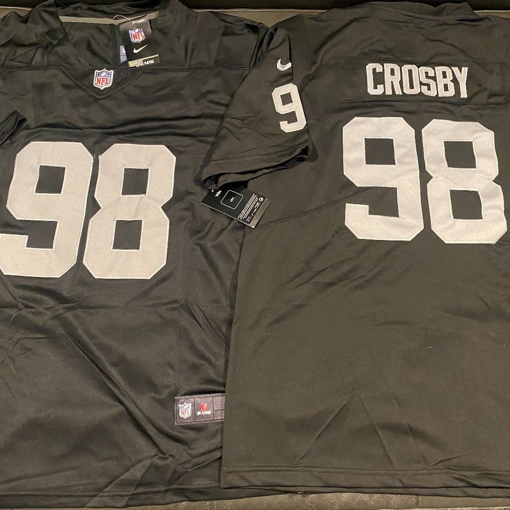 Nike LAS VEGAS RAIDERS MAXX CROSBY Black Men's Vapor Limited JERSEY Sz M,L,XL,2X